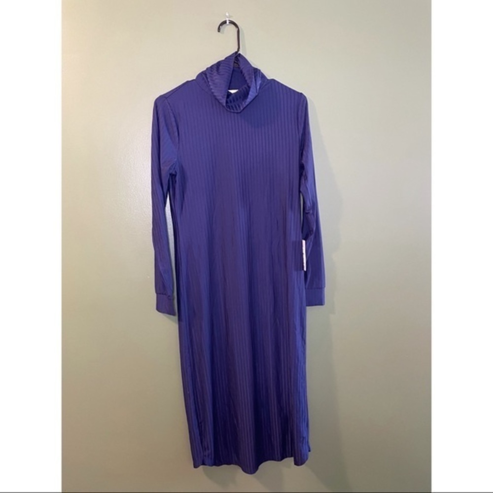 NSR long sleeve dress medium NWT turtleneck dress navy